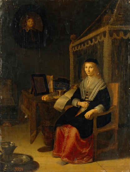 Portrait of a Lady at the Table with Music, 1650. Creator: Eglon Hendrik van der Neer.