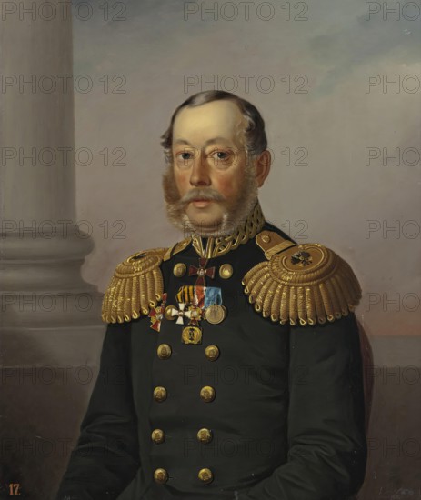 Portrait of S.S. Nakhimov, 1862. Creator: Aleksey Vasilyev.