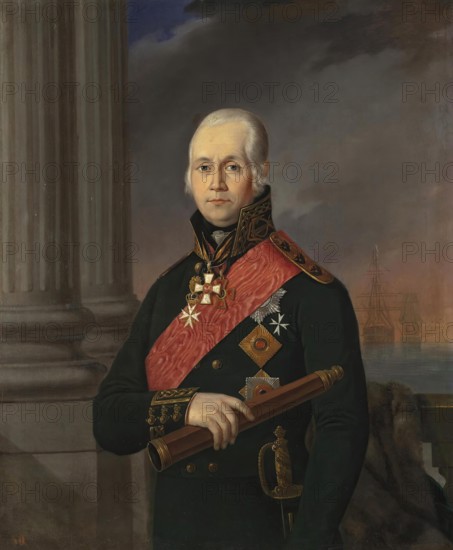 Portrait of Admiral F.F.Ushakov, 1850. Creator: Unknown.