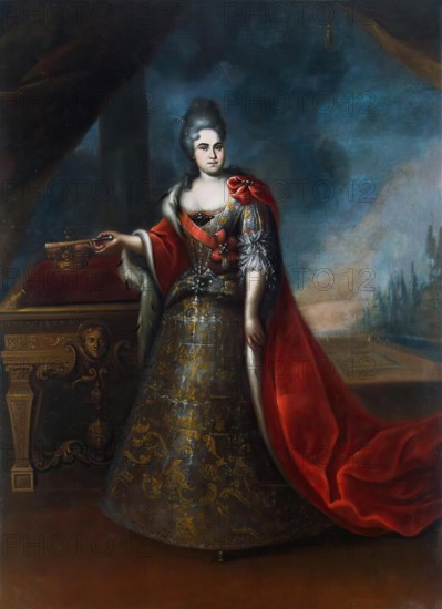 Portrait of Empress Catherine I, 1724. Creator: Unknown.