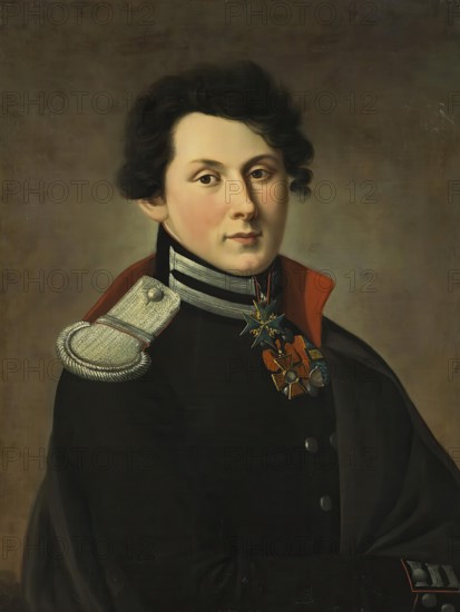 Portrait of Lieutenant V.A. Bibikov of the Corps of Engineers, 1814. Creator: Unknown.