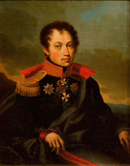 Portrait of Baron G.V. Rosen, 1817. Creator: Afanasy Burtsev.