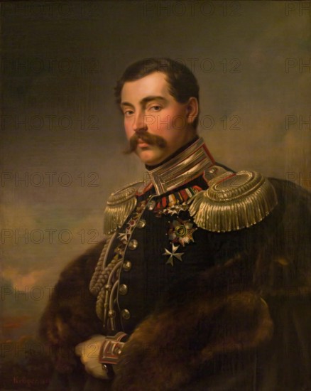 Portrait of Prince Andrei Obolensky, 1850. Creator: Franz Kruger.