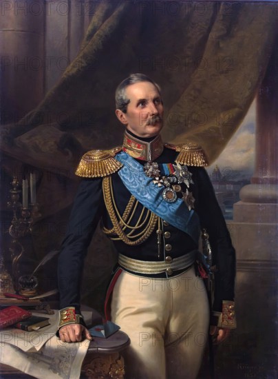 Portrait of Pyotr Kleinmichel, 1851. Creator: Franz Kruger.