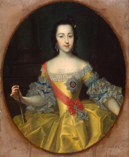 Portrait of Grand Duchess Catherine Alexeyevna, 1745. Creator: Georg Cristoph Grooth.