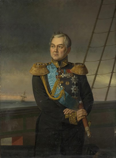 Portrait of Admiral Mikhail Lazarev, 1873. Creator: Georg von Bothmann.