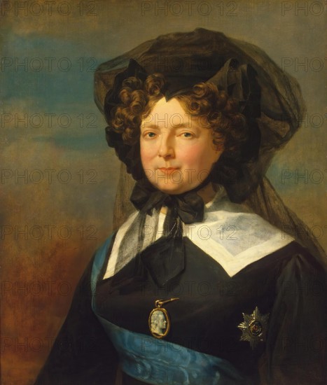 Portrait of Empress Maria Feodorovna in Mourning, 1825. Creator: George Dawe.