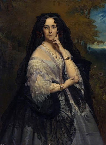Portrait of Princess Zinaida I. Yusupova, 1864. Creator: Gerasim Kadunov.