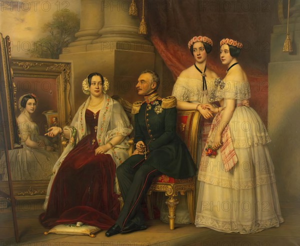Portrait of Duke of Saxe-Altenburg Joseph's Family, 1848. Creator: Joseph Karl Stieler.
