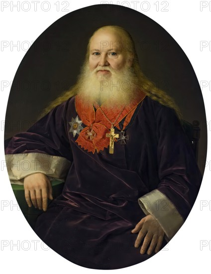 Portrait of the Priest V.I. Kutnevich, 1854. Creator: Kandrat Karsalin.