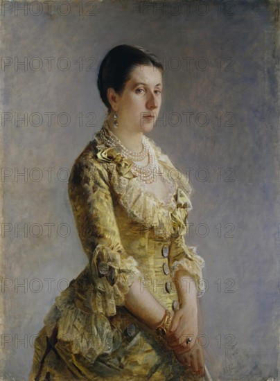 Portrait of Princess Olga Volkonskaya (nee Kleinmichel), 1882. Creator: Nikolay Ge.
