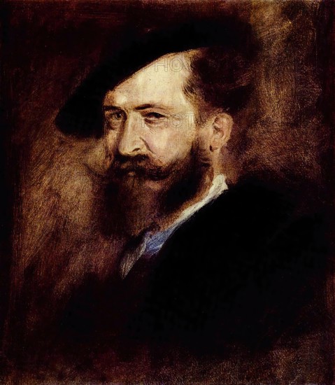 Portrait of Wilhelm Busch, 1877. Creator: Franz von Lenbach.
