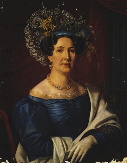 Portrait of Anna Babkina, 1830. Creator: Aleksey Tyranov.