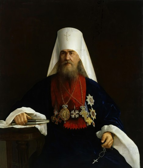 Portrait of Metropolitan Bishop Palladiy (secular name Pavel Raev, born Pisarev) (1827-1898) , 1893. Creator: Andrey Redkovsky.