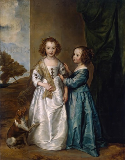Portrait of Elizabeth Wharton and Philadelphia Wharton, 1640. Creator: Anthony van Dyck.
