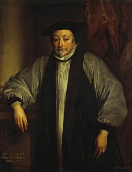 Portrait of William Laud, Archbishop of Canterbury, 1638. Creator: Workshop of Anthony van Dyck.