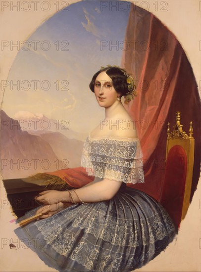 Portrait of a Young Woman, 1849. Creator: Timoleon von Neff.