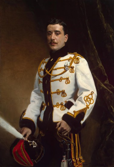 Portrait of P. M. Rayevsky, Cornet of the Life-Guards Hussar Regiment, 1914. Creator: Ernst von Liphart.