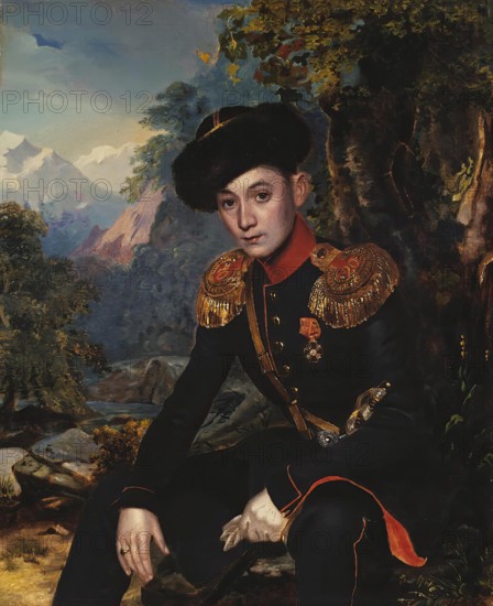 Portrait of Major M.L.Dubelt, 1850. Creator: Grigory Gagarin.