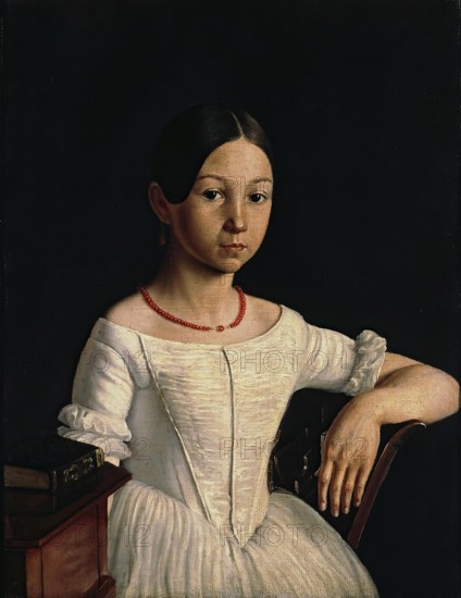 Portrait of Lydia Miliukova (1832-?), 1848. Creator: Grigory Soroka.