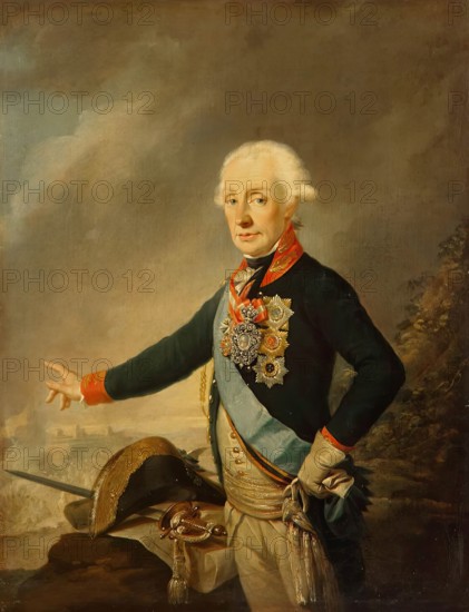 Portrait of Count Alexander Suvorov, 1799. Creator: Josef Kreutzinger.