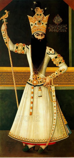 Portrait of Fath Ali Shah Standing, 1809. Creator: Mihr 'Ali.