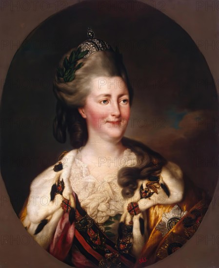 Portrait of Catherine II, 1782. Creator: Richard Brompton.