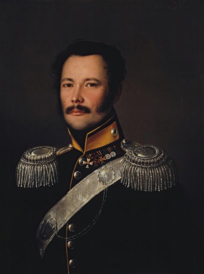 Portrait of Alexander Lvov, Colonel of the Tiraspol Cavalry and Chasseurs Regiment, 1831-32. Creator: Ivan Shevtsov.