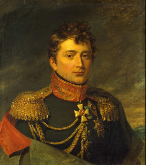 Portrait of Emmanuil (Emmanuel) de Saint-Priest (1776-1814), 1822. Creator: Workshop of George Dawe.