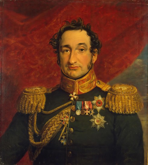 Portrait of Vasily S. Trubetskoy (1776-1841), 1822. Creator: Workshop of George Dawe.