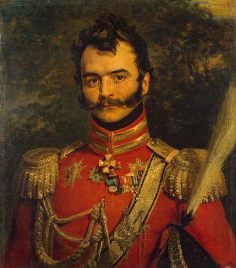 Portrait of Vasily V. Orlov-Denisov (1775-1843), 1822. Creator: Workshop of George Dawe.