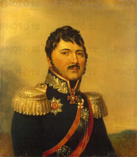 Portrait of Vasily T. Denisov (1777-1822), 1822. Creator: Workshop of George Dawe.
