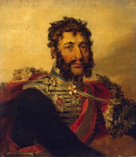 Portrait of Yakov P. Kulnev (1763-1812), 1822. Creator: Workshop of George Dawe.