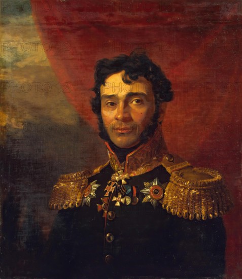 Portrait of Vladimir P. Mezentsev (1781/82-1833) (1st), 1822. Creator: Workshop of George Dawe.