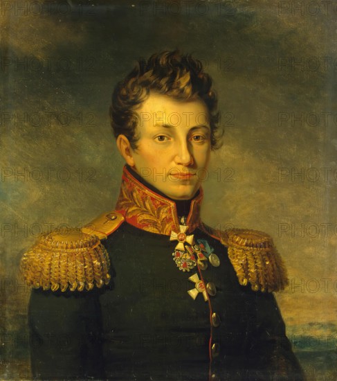 Portrait of Nikolai D. Myakinin (1787-1814), 1822. Creator: Workshop of George Dawe.