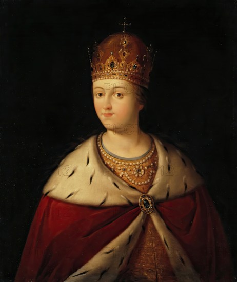 Portrait of Tsarevna Sophia, (1657-1704), the Regent of Russian Empire..., 1st half of 19th cent. Creator: Unknown.