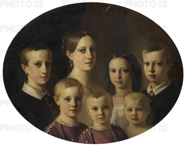 Portrait of the Oldenburg Children, 1853. Creator: Vital Jean De Gronckel.