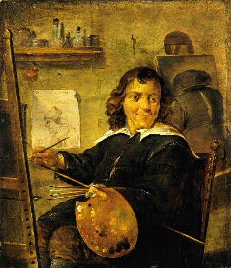 Painter in his Studio, 1641. Creator: David Teniers II.
