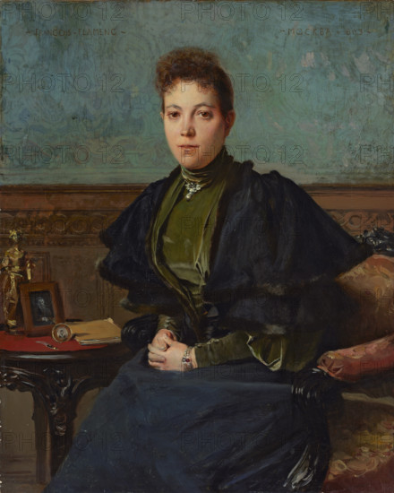 Portrait of Vera Kharitonenko, 1893. Creator: Francois Flameng.