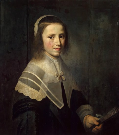 Girl Holding a Fan, 1645. Creator: Hendrik Cornelisz. van Vliet.