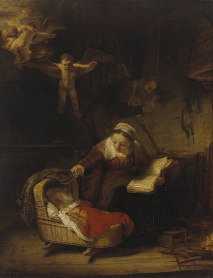 The Holy Family with Angels, 1645. Creator: Rembrandt Harmensz van Rijn.