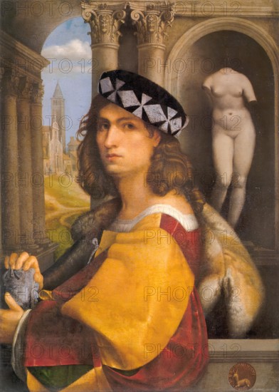 Male portrait (self-portrait), 1512. Creator: Domenico Capriolo.
