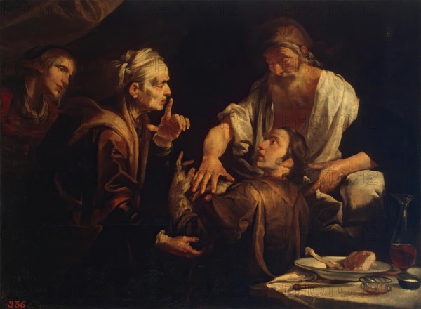 Isaac Blessing Jacob, 1640. Creator: Gioacchino Assereto.