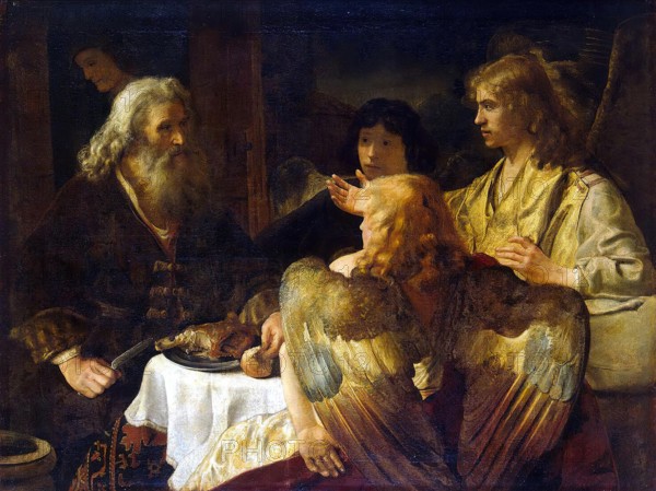 Abraham entertaining the three angels (Genesis 18:9-15), 1640. Creator: Jan Victors.