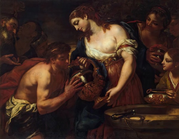 Eleazar and Rebekah at the Well, 1670. Creator: Johann Carl Loth.