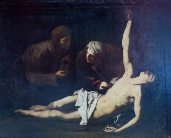 St Sebastian Cured by St Irene, 1628. Creator: Jusepe de Ribera.