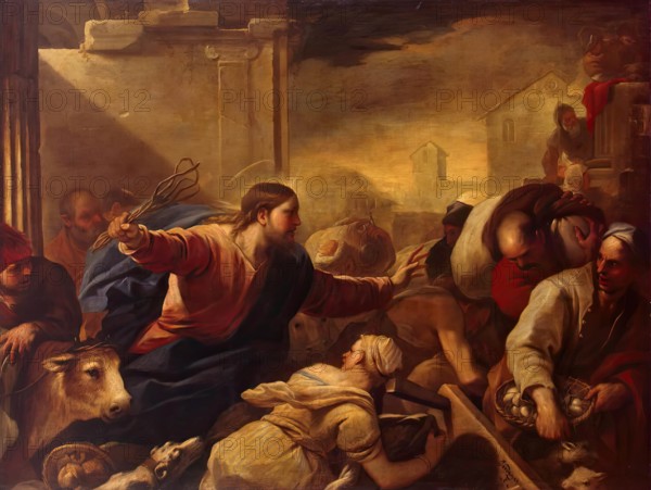 Expulsion of the Money-Changers from the Temple, 1675. Creator: Luca Giordano.