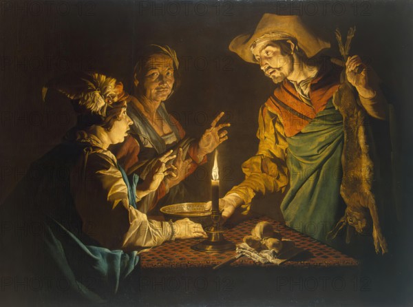 Esau and Jacob, 1640. Creator: Matthias Stomer.