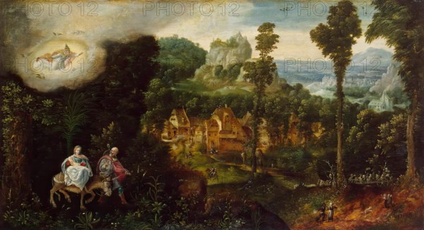 Landscape with Flight into Egypt, 1550. Creator: Herri met de Bles.