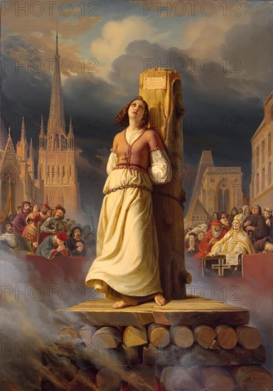 Joan of Arc's Death at the Stake (Right-Hand Part of ''The Life of Joan of Arc'' Triptych), 1843. Creator: Hermann Anton Stilke.